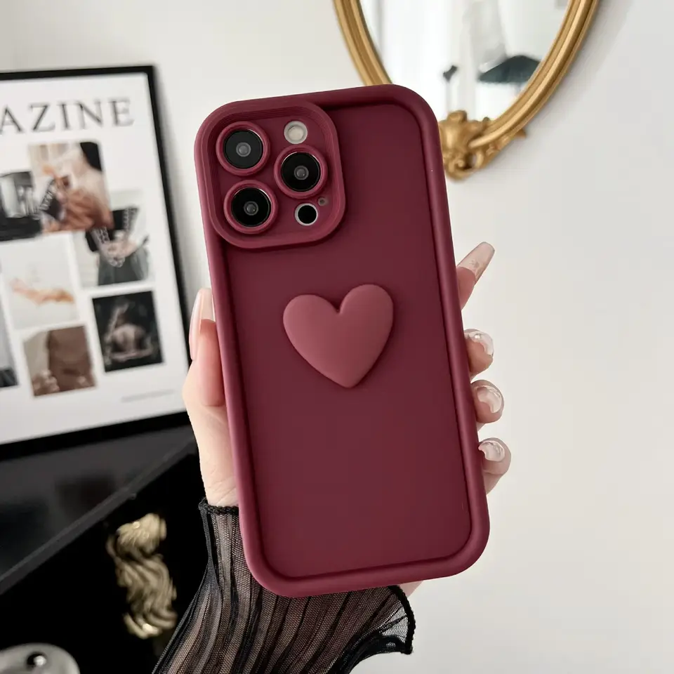 IPhone 15 Pro Max  phone case with heart charm cute phone cases 15 pro max