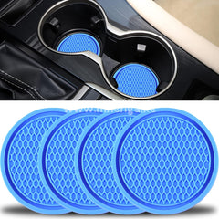Car Cup Coaster 2Pcs Universal Non-Slip Holders Embedded In Ornaments Interior Accessories Blue