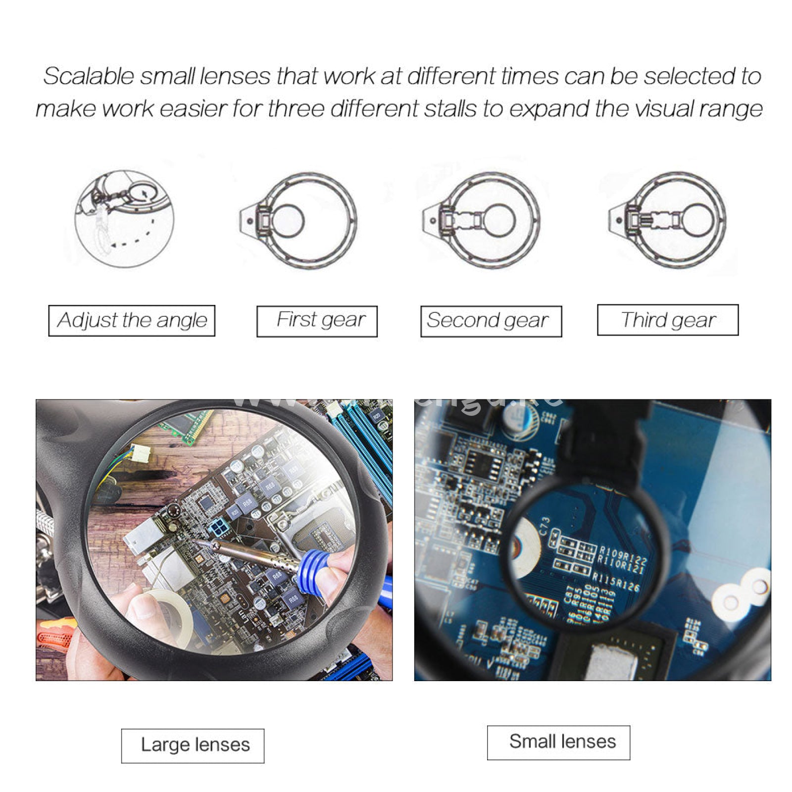 Function 5X Led Stand Clips 3 In 1 Welding Magnifying Glass For Repairing Pcb Mobile Phone Screen