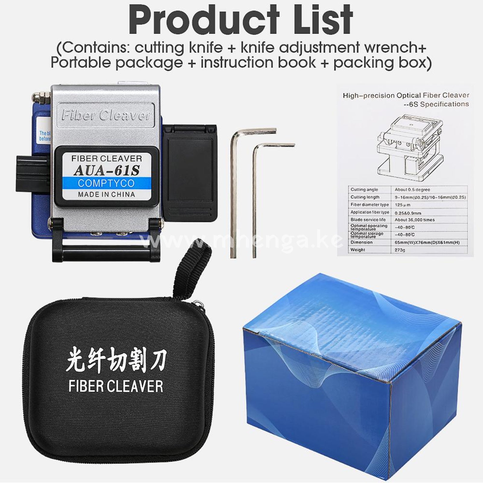 High Precision Fiber Cleaver Aua-61S Cable Cutting Knife Fttt Optic Tools Cutter Cleavers 16 Surface