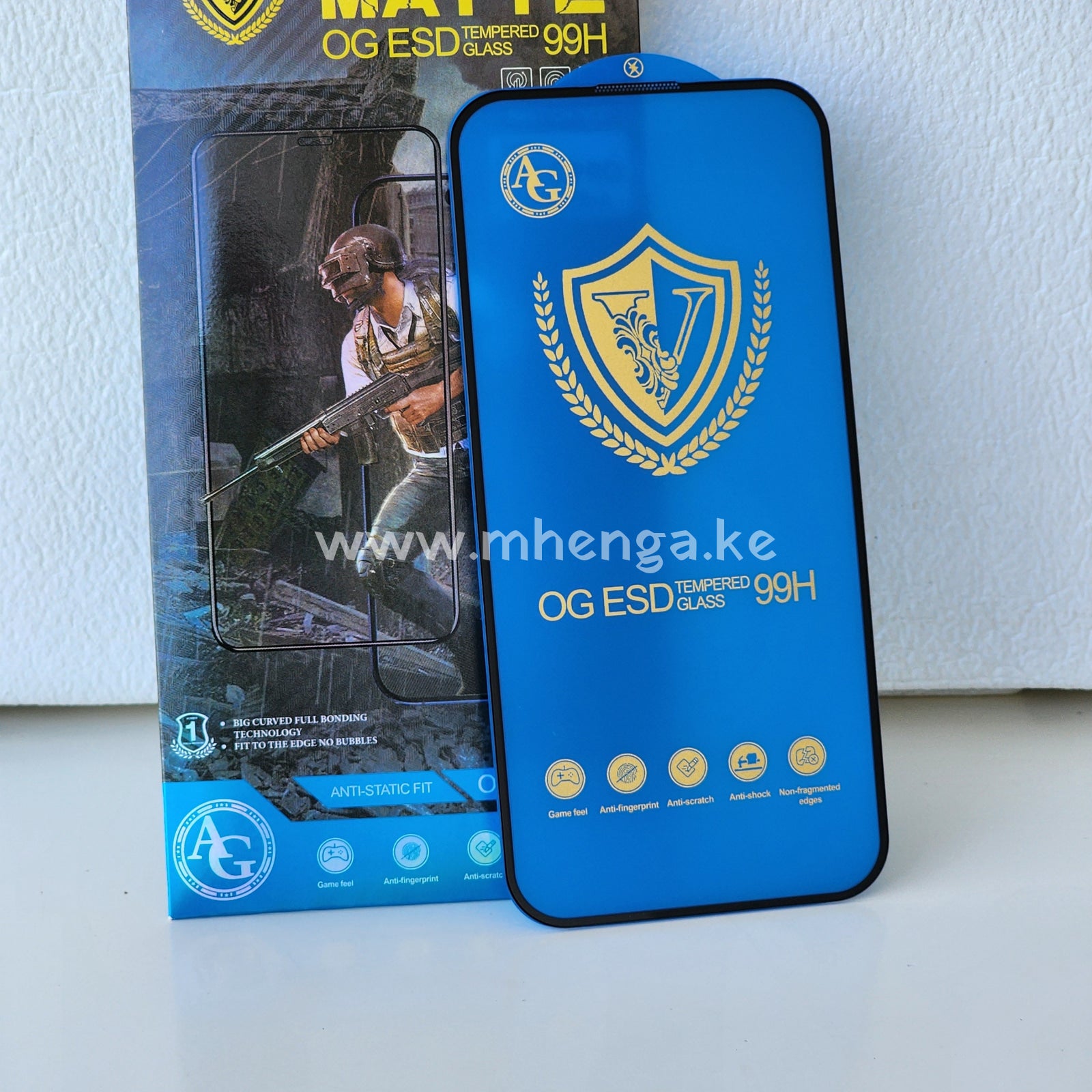 Iphone 15 Pro Matte Screen Protector Og Esd Full Glue 99H Tempered Glass