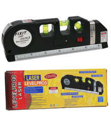 Multipurpose Laser Level Measure Line 8Ft + Tape Ruler Adjusted Standard And Metric Rulers