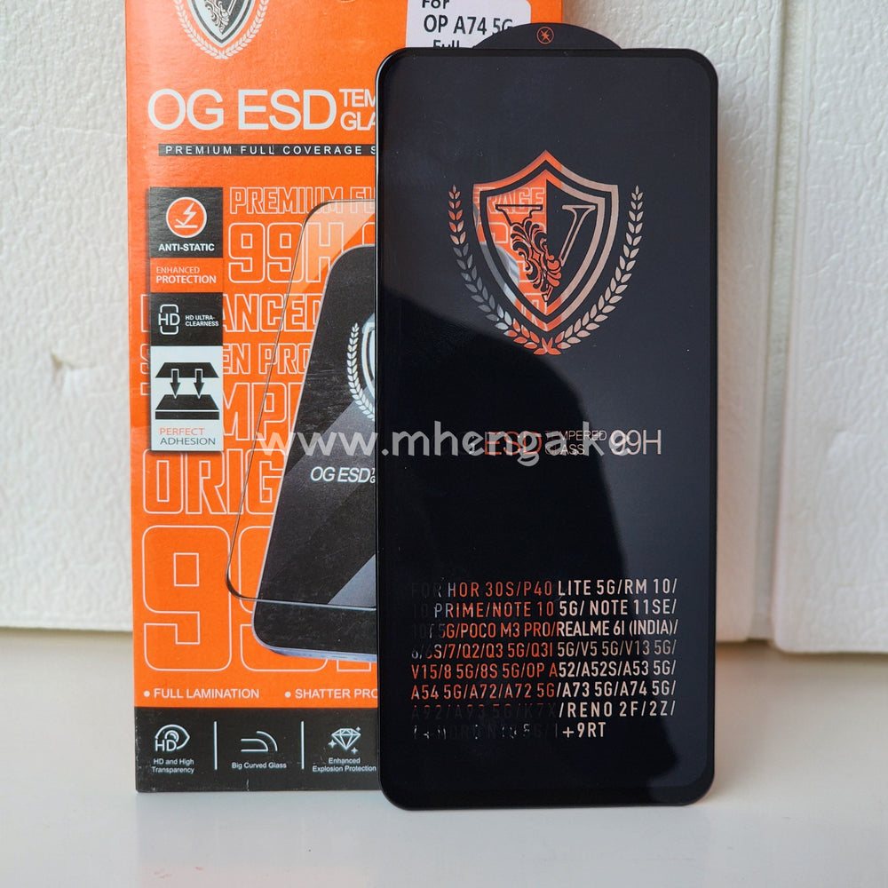 Og Glass Esd Screen Protector Oppo A74 5G / A52 Tempered Protectors A 74 5 G 53