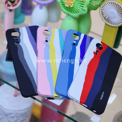 Oppo A18 4G Silicone Phone Case Stripes Rainbow Cases A 18 4 G Cover