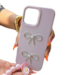 IPhone 14 promax shiny bow conture silicone phone case pro max