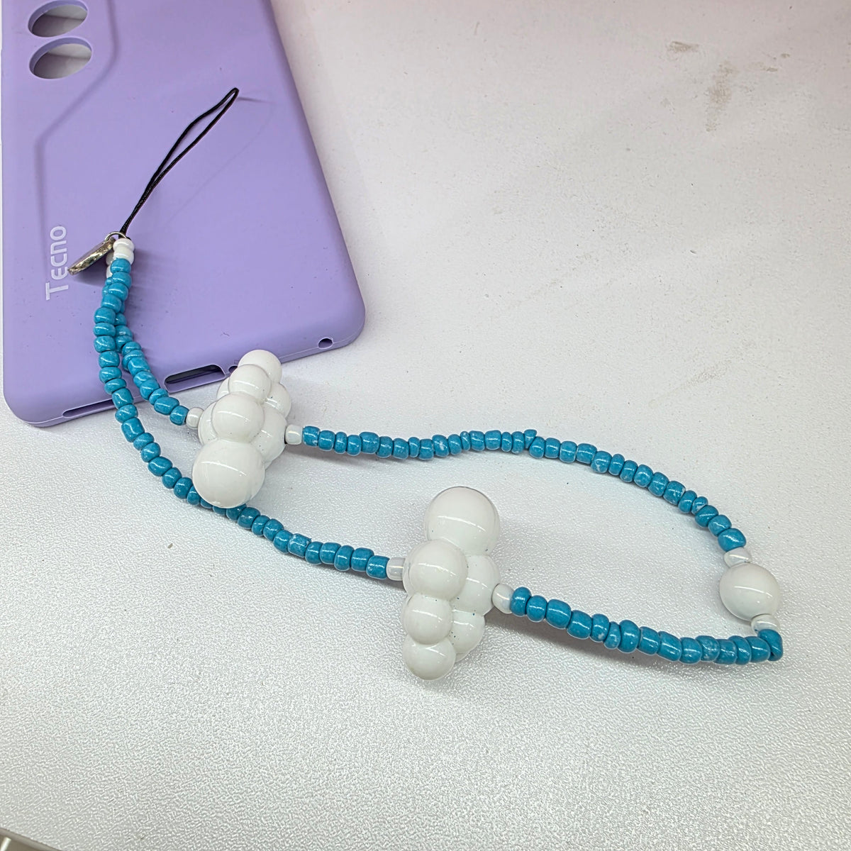 Blue cloud phone charm
