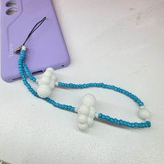 Blue cloud phone charm