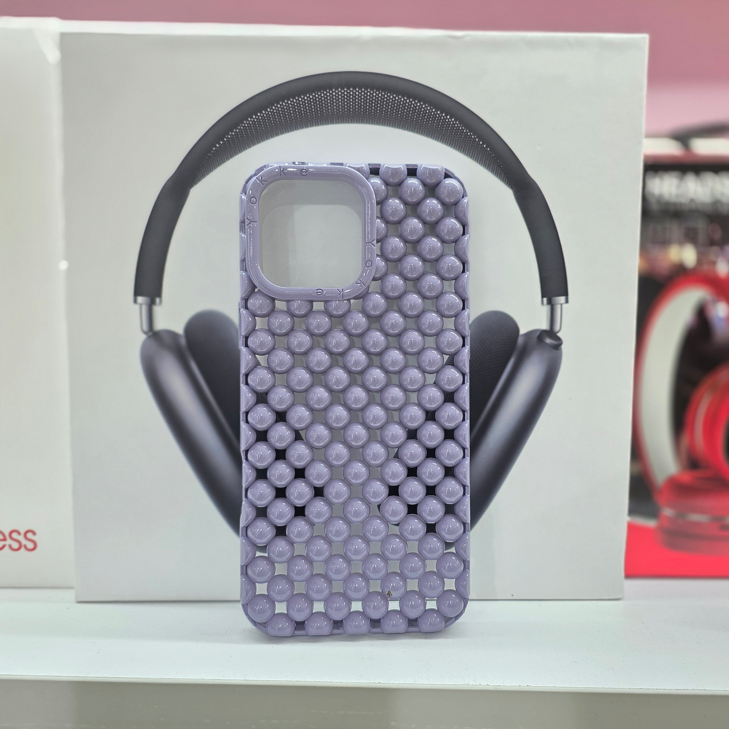 iPhone 16 Pro Max Bubble Studded Phone Case – Shockproof Soft TPU Protective Cover with 3D Raised Texture