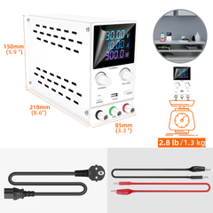 SPPS B3010D Adjustable Regulated DC Power Supply 30V 10A with Encoder, LCD Display, Short Circuit Protection – Lab Bench Power Supply kuaiqu