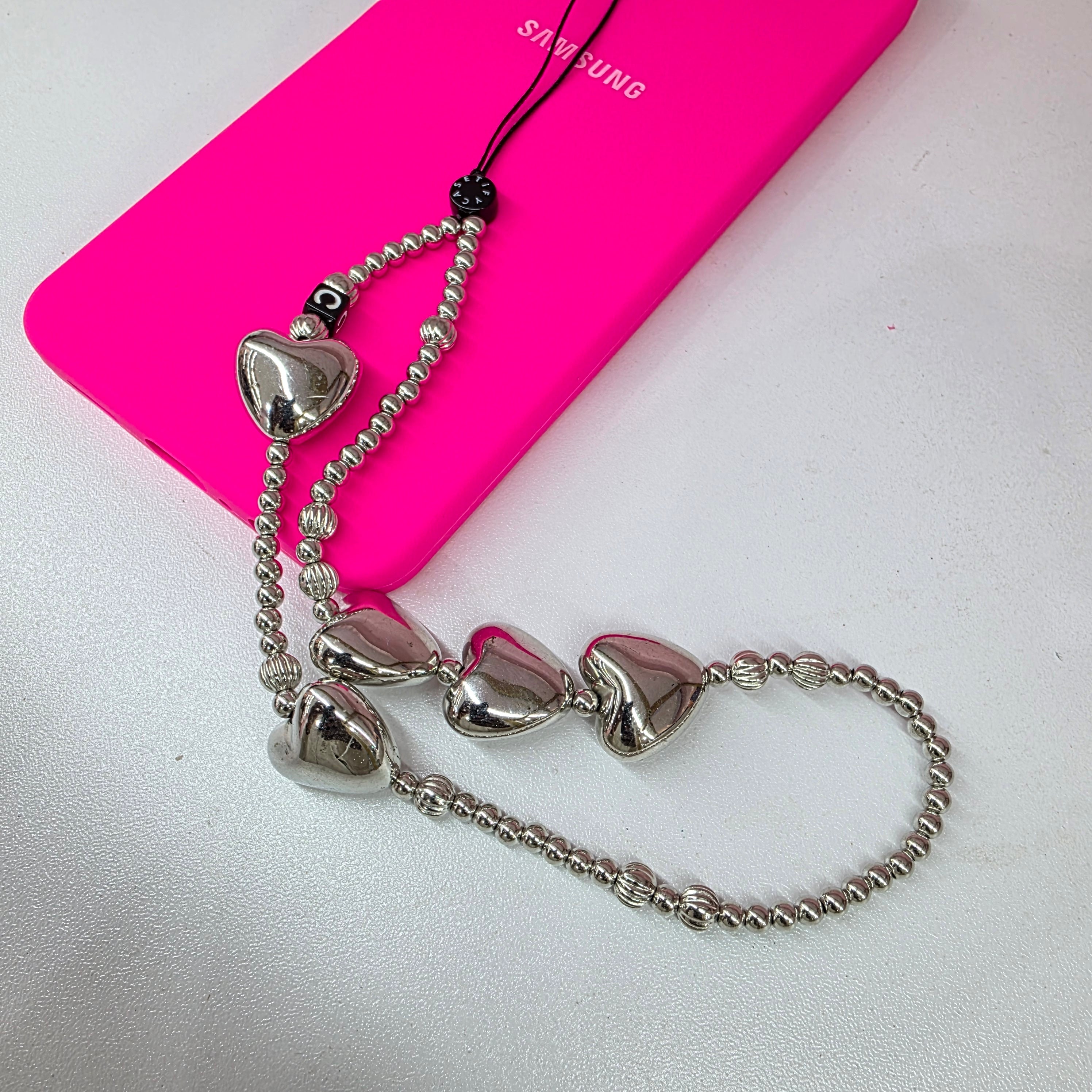 Silver phone charm