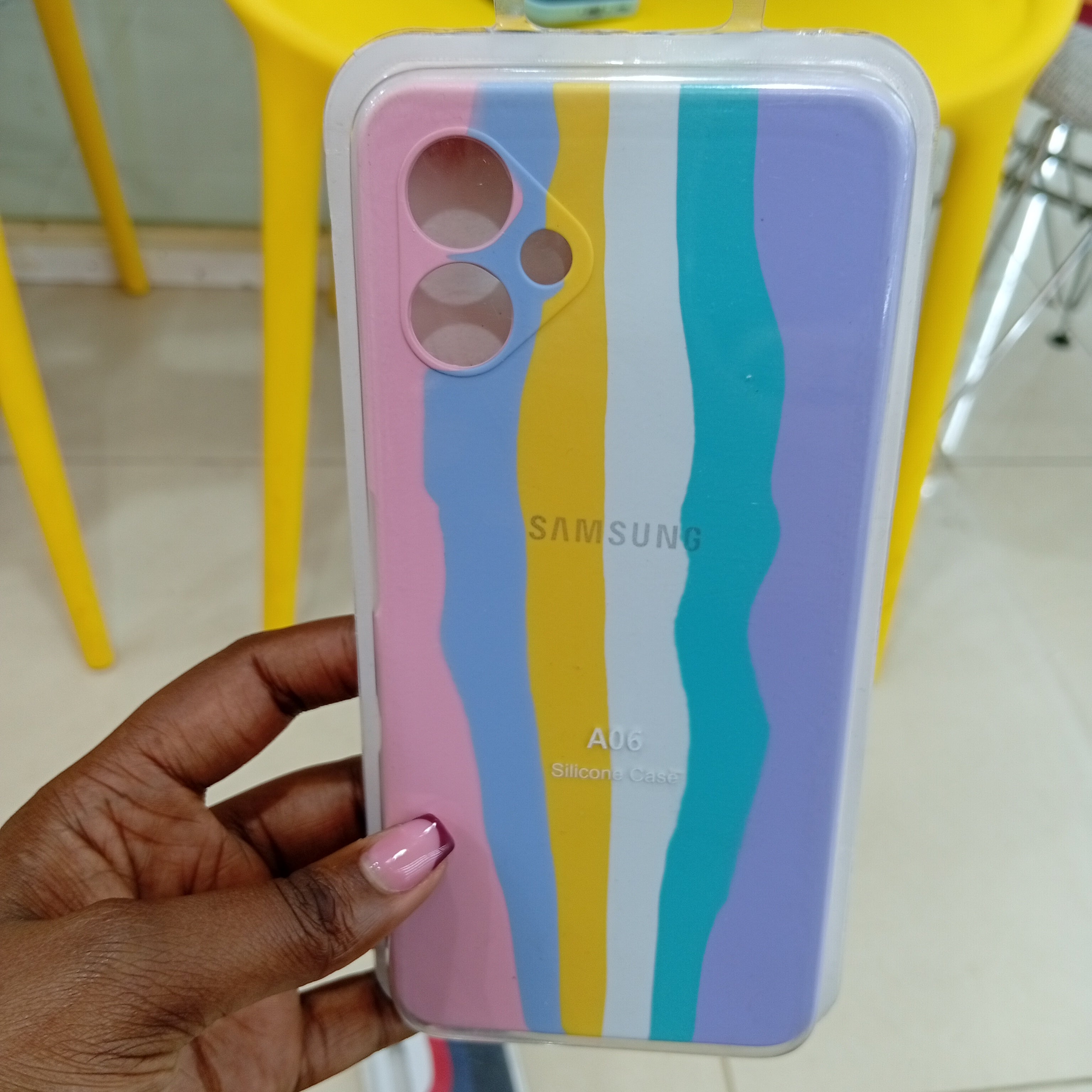 Samsung A06 multicoloured silicone phone case