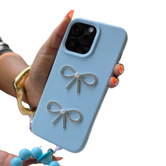 IPhone 15 promax shiny bow conture silicone phone case 15 pro max