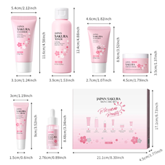 Japan Sakura 6-in-1 Facial Skincare Set – Cleanser, Toner, Serum, Eye Cream, Sunscreen & Essence Cream