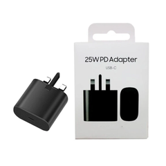 Samsung 25W PD Adapter with USB-C to USB-C Cable (3A) – Super Fast Charging – Compatible with Android & iPhone