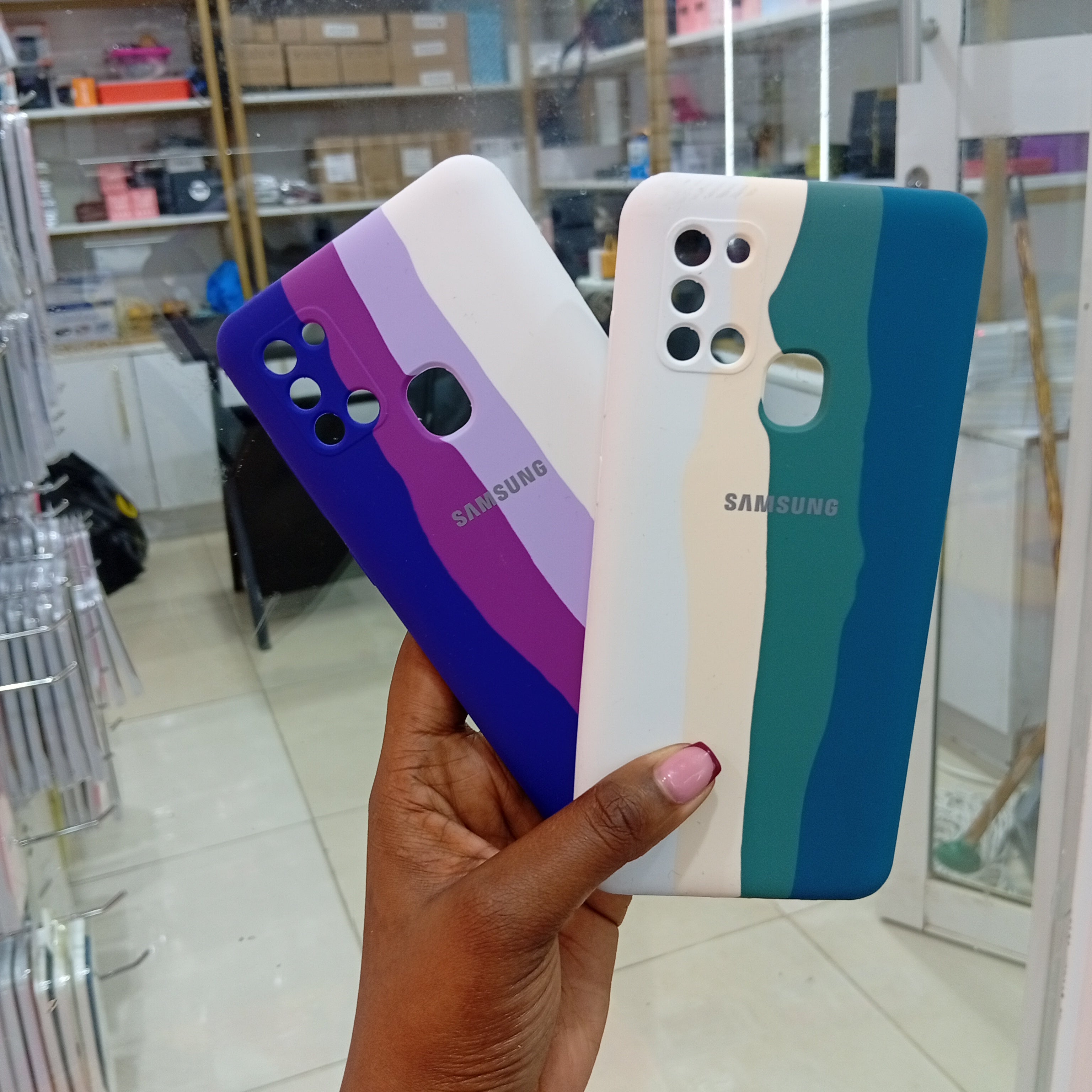Samsung A21s multicoloured silicone phone case