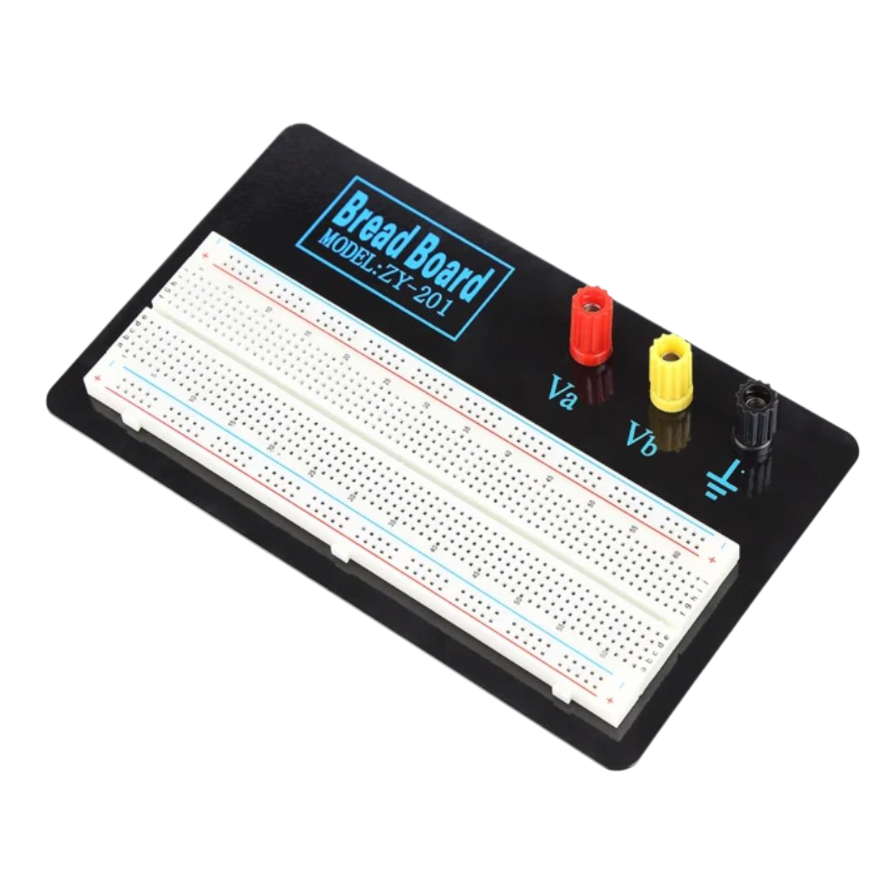 ZY-201 Solderless Breadboard 830 Tie-Points with Power Rails – Reusable Prototyping Board for Arduino, Raspberry Pi, DIY Electronics (1 Piece)