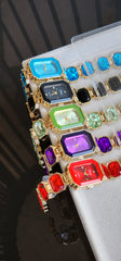 Wrist watch with rhinestones golden