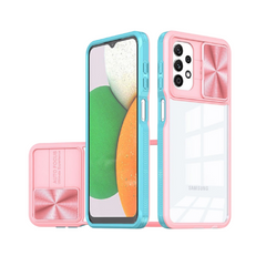 Samsung Galaxy A53 5G Acrylic Case – 2-in-1 Clear Back Cover with Sliding Camera Lens Protector, Shockproof TPU Bumper, Slim Lightweight Design
