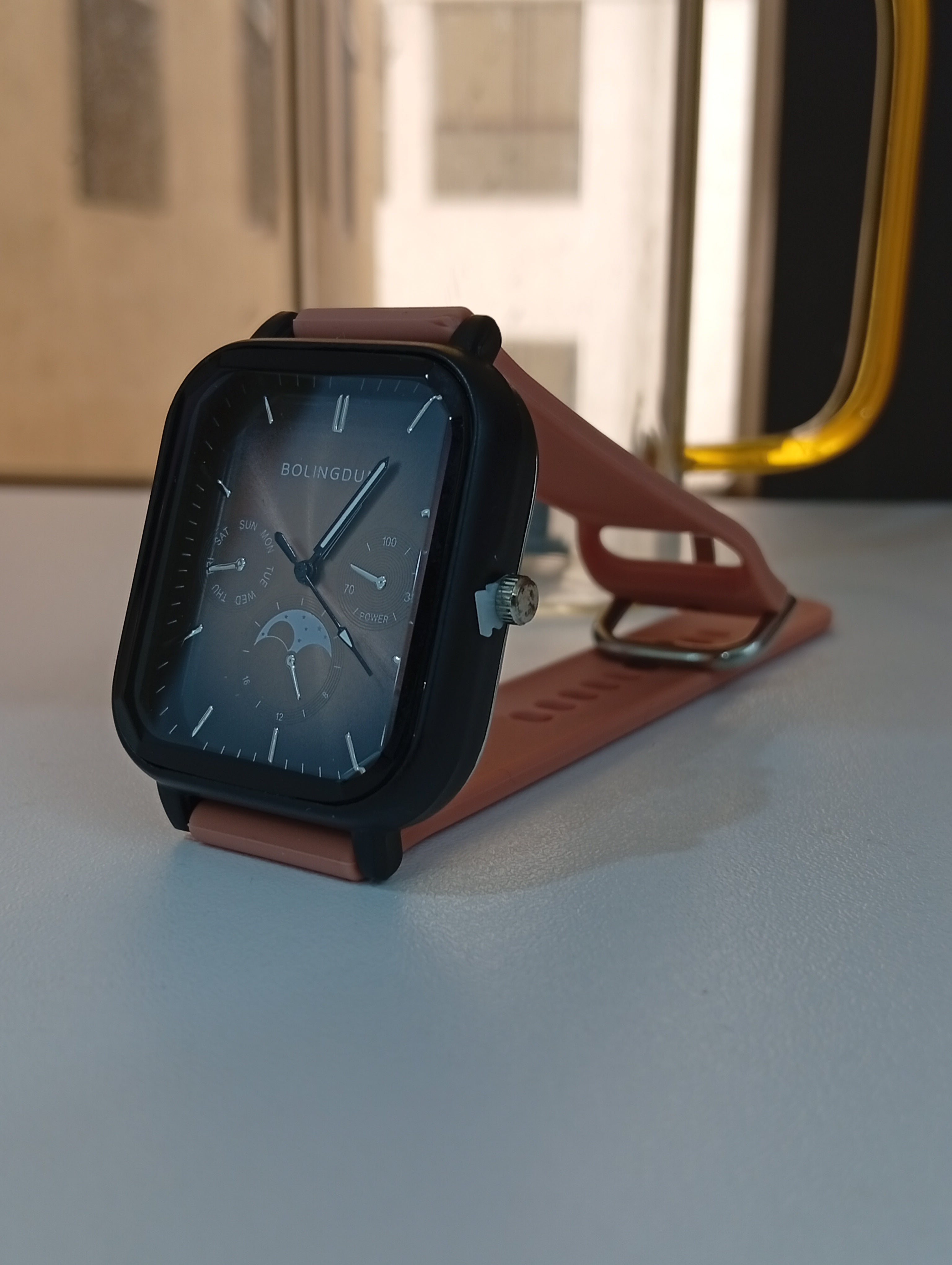 Modern edge wrist watch Adult black square watch