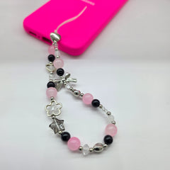 Pink bow phone charm