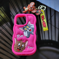 IPhone 15 pro max, Tom & Jerry liquid silicone phone case covers
