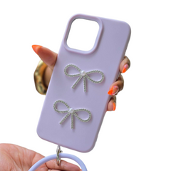 IPhone 16 promax shiny bow conture silicone phone case 16 pro max