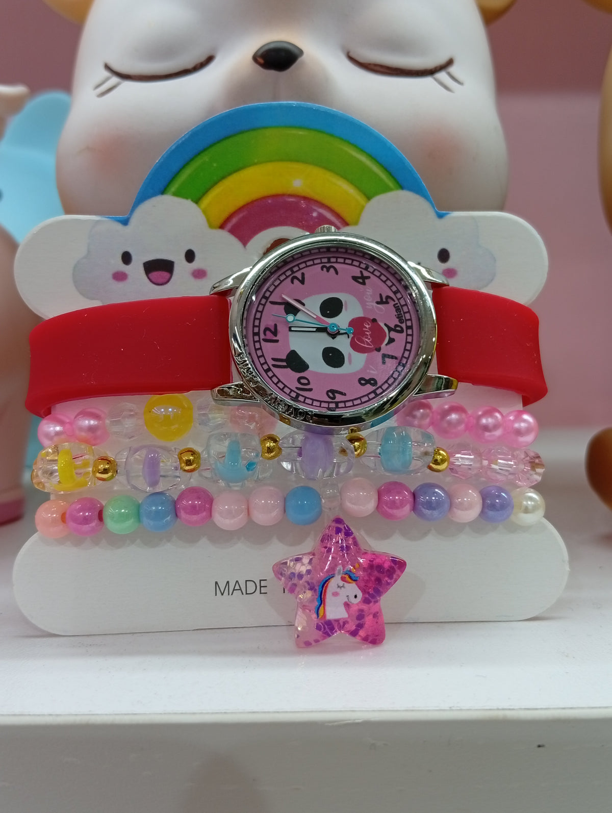 Unicorn star Girls' watch and bracelet set