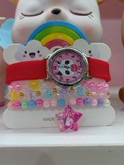Unicorn star Girls' watch and bracelet set