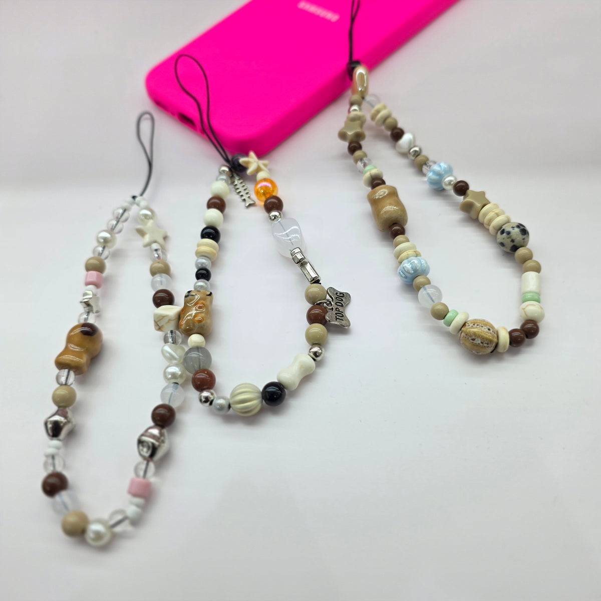Phone charm dog beads