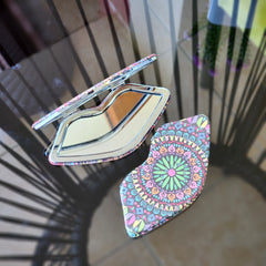 Lip mirror medallion print patterns