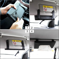 Car Sun Visor Tissue Holder – PU Leather Napkin Case & Organizer for Car, SUV & Truck