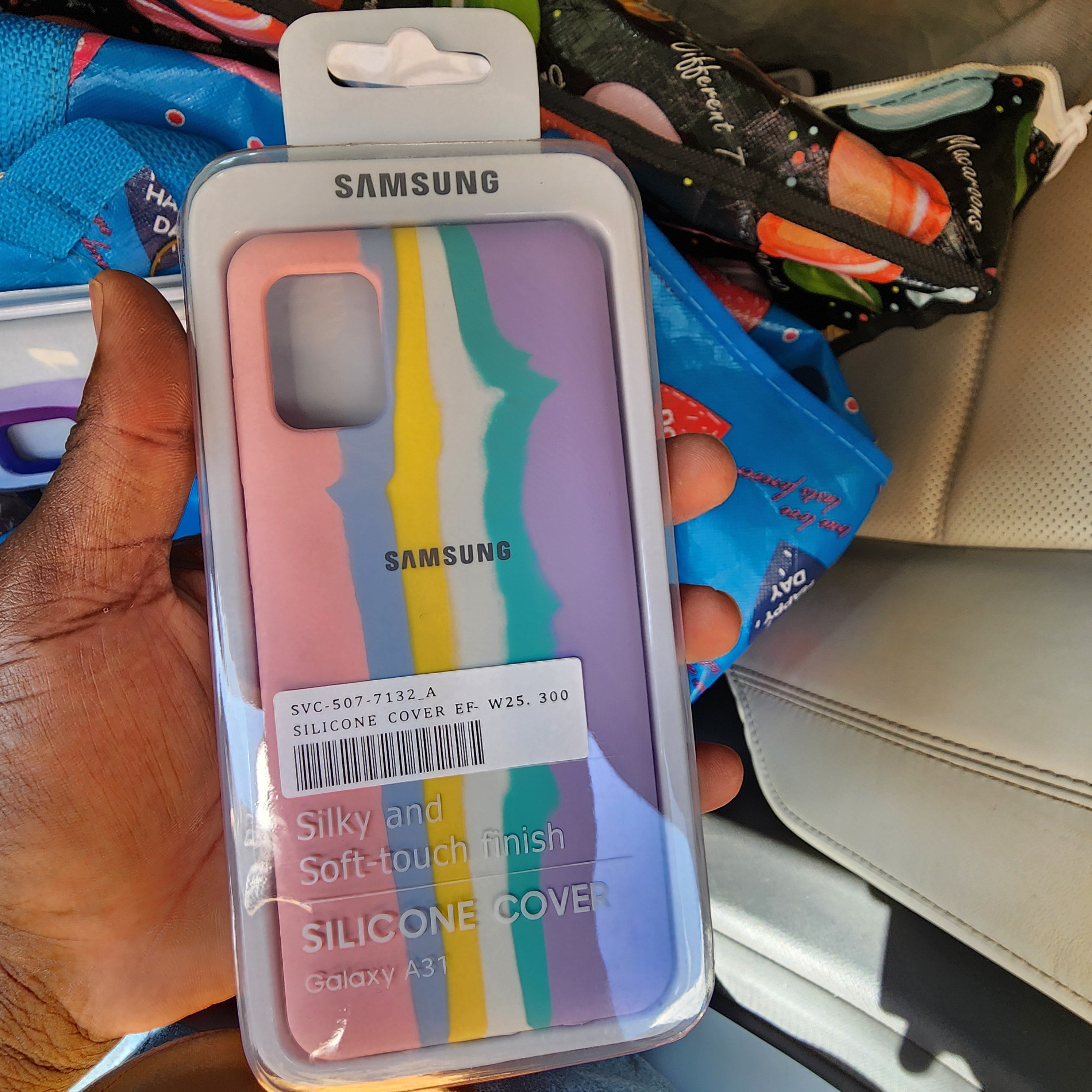 Samsung A31 multi colour silicone phone case