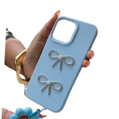 IPhone 16 promax shiny bow conture silicone phone case 16 pro max