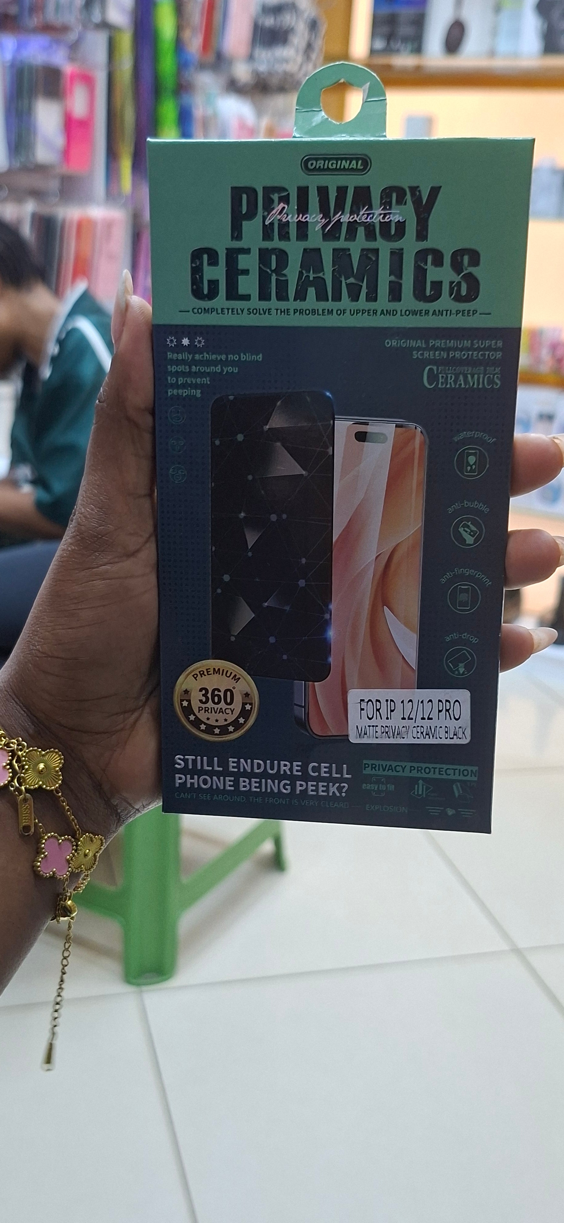 Iphone 12/12 pro privacy ceramic Screen protector