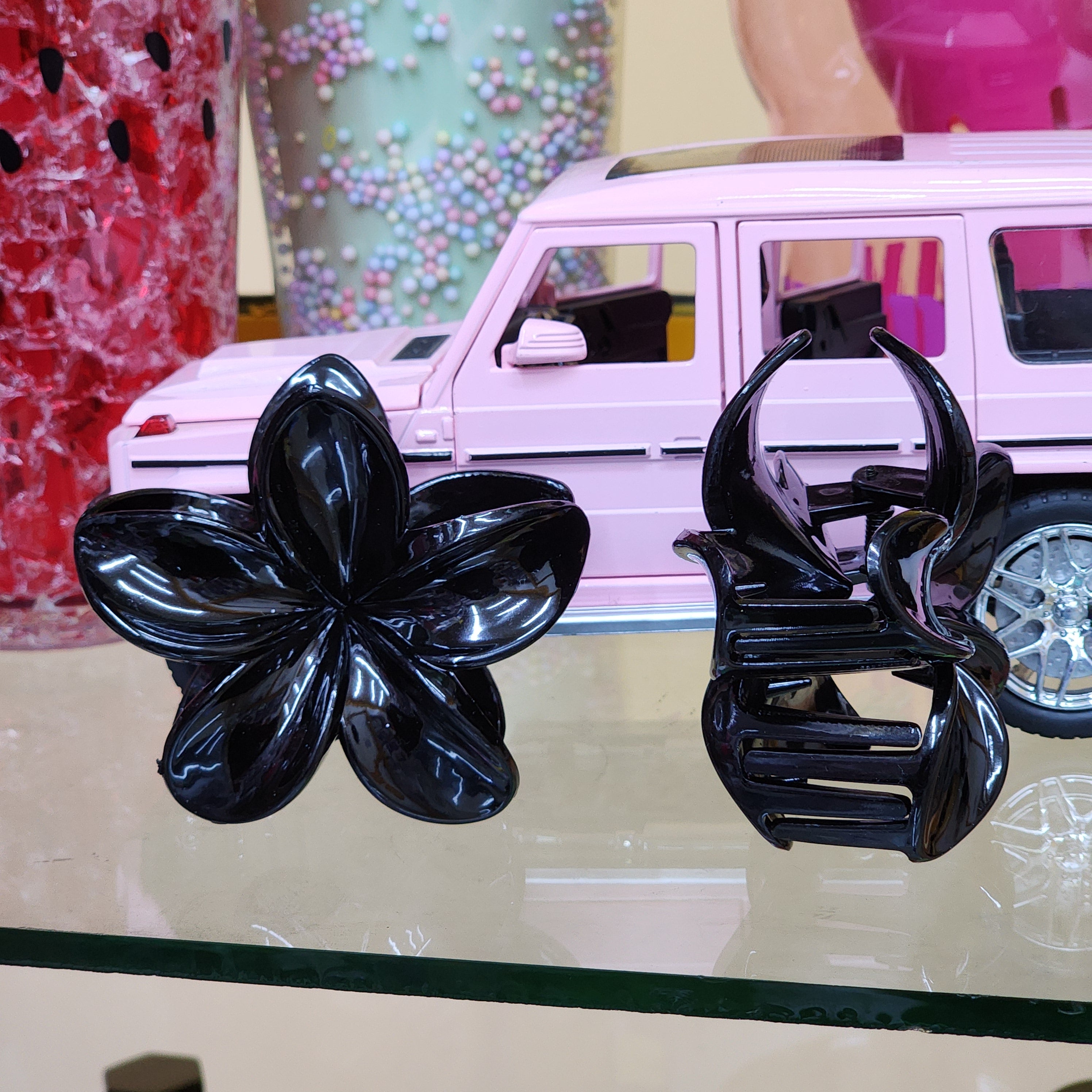 Hair clip flower design 4 resin