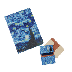 Van Gogh Starry Night Passport Holder – RFID Blocking PU Leather Travel Wallet Cover with Card Slots, Artistic Passport Protector Case for Men & Women