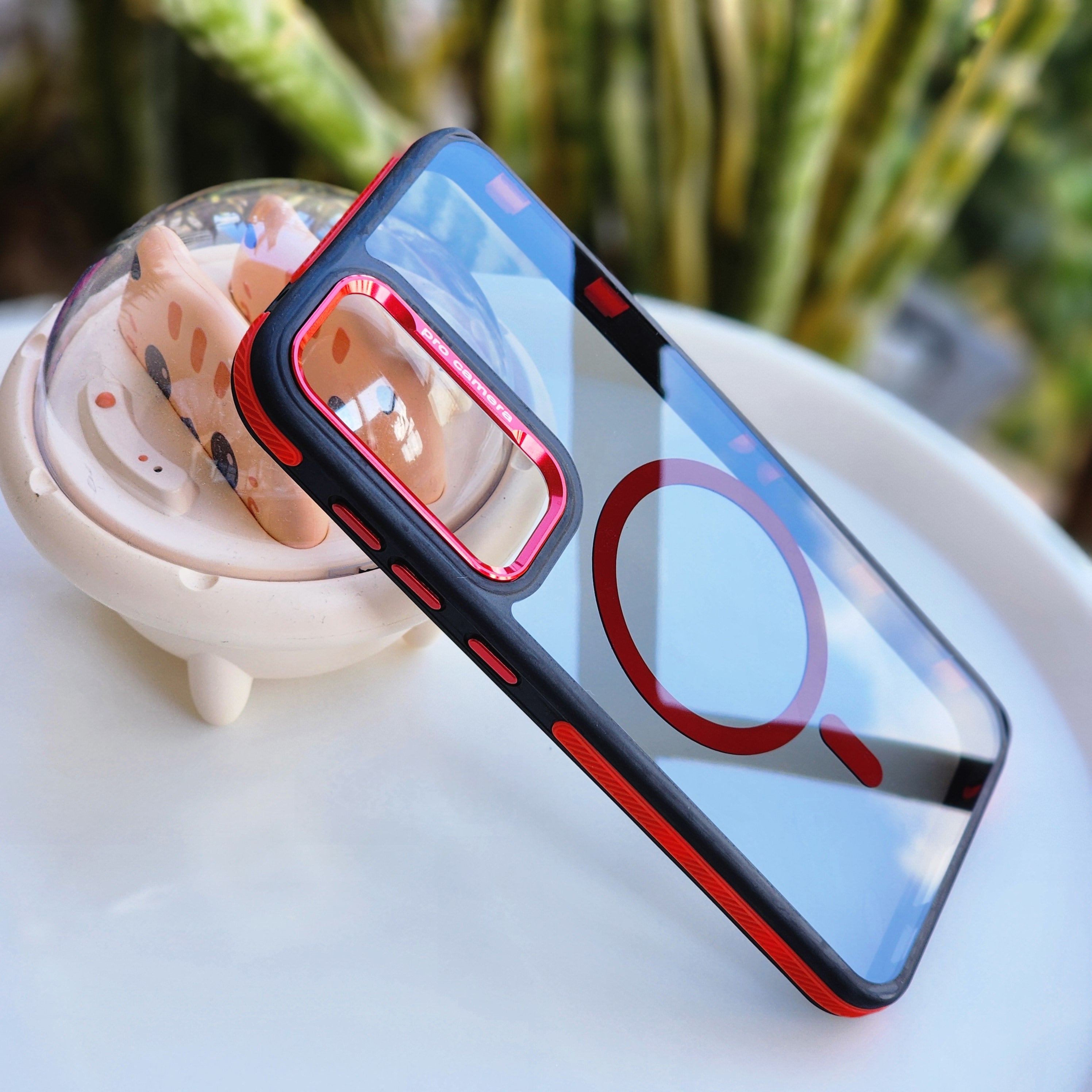 Samsung Galaxy A73 MagSafe Case – Shockproof Rubber Edge, Metal Camera Frame & Glass Back Cover