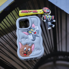 IPhone 15 pro max, Tom & Jerry liquid silicone phone case covers