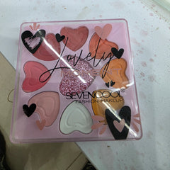 Cute heart-shaped palette with matte, shimmer & glitter shades. SevenCool Lovely Moment palette for soft glam, bold looks & daily makeup fun.