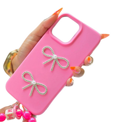 IPhone 16 promax shiny bow conture silicone phone case 16 pro max