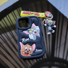 IPhone 15 pro max, Tom & Jerry liquid silicone phone case covers