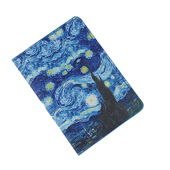 Van Gogh Starry Night Passport Holder – RFID Blocking PU Leather Travel Wallet Cover with Card Slots, Artistic Passport Protector Case for Men & Women