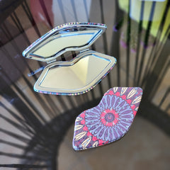 Lip mirror medallion print patterns
