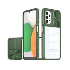 Samsung Galaxy A53 5G Acrylic Case – 2-in-1 Clear Back Cover with Sliding Camera Lens Protector, Shockproof TPU Bumper, Slim Lightweight Design