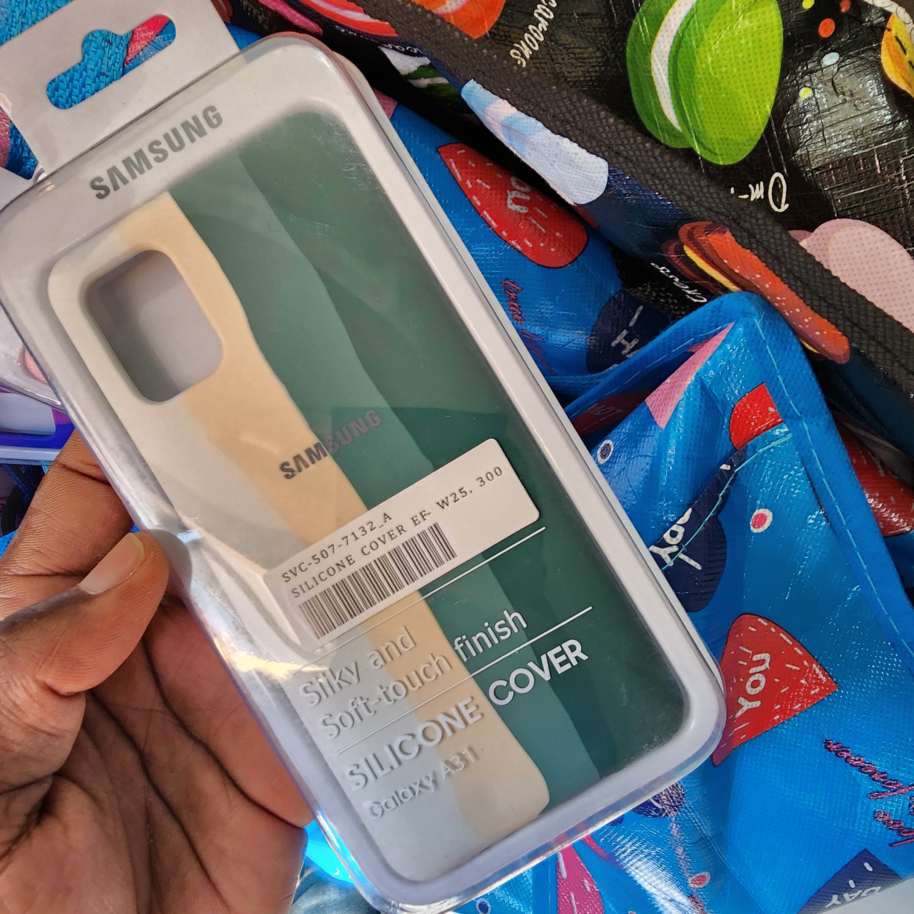 Samsung A31 multi colour silicone phone case