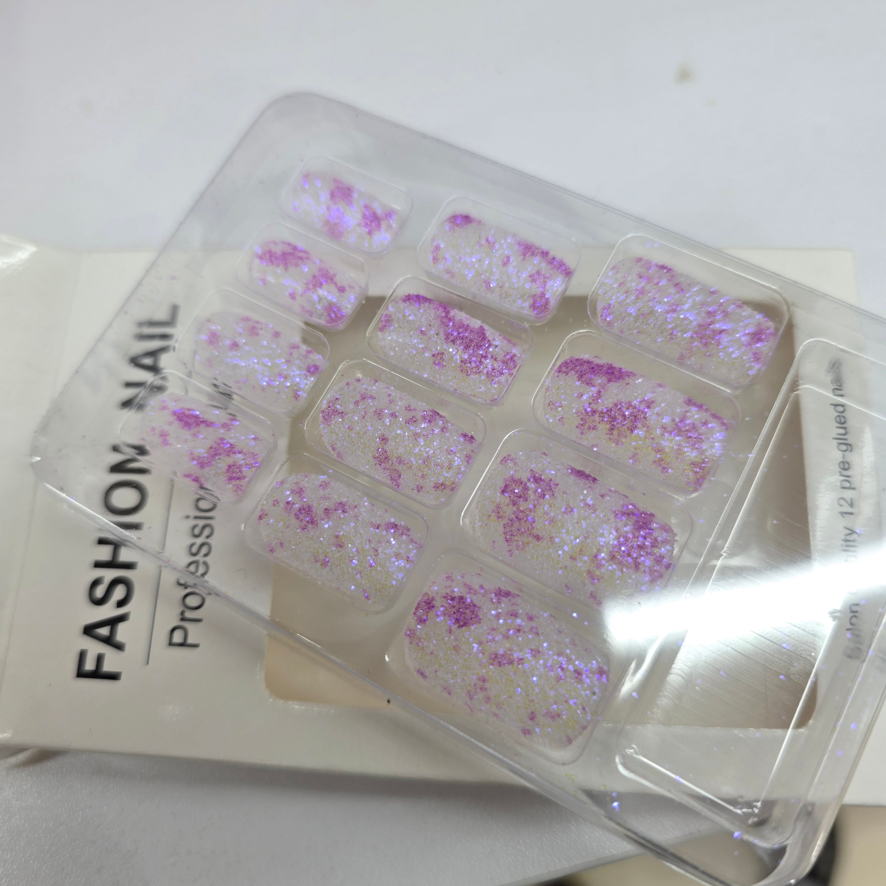 Shimmery stick on nails