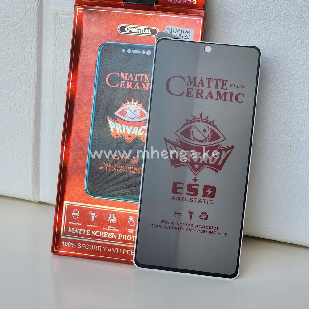 Screen Protector Matte Ceramic Privacy Tecno Camon 20