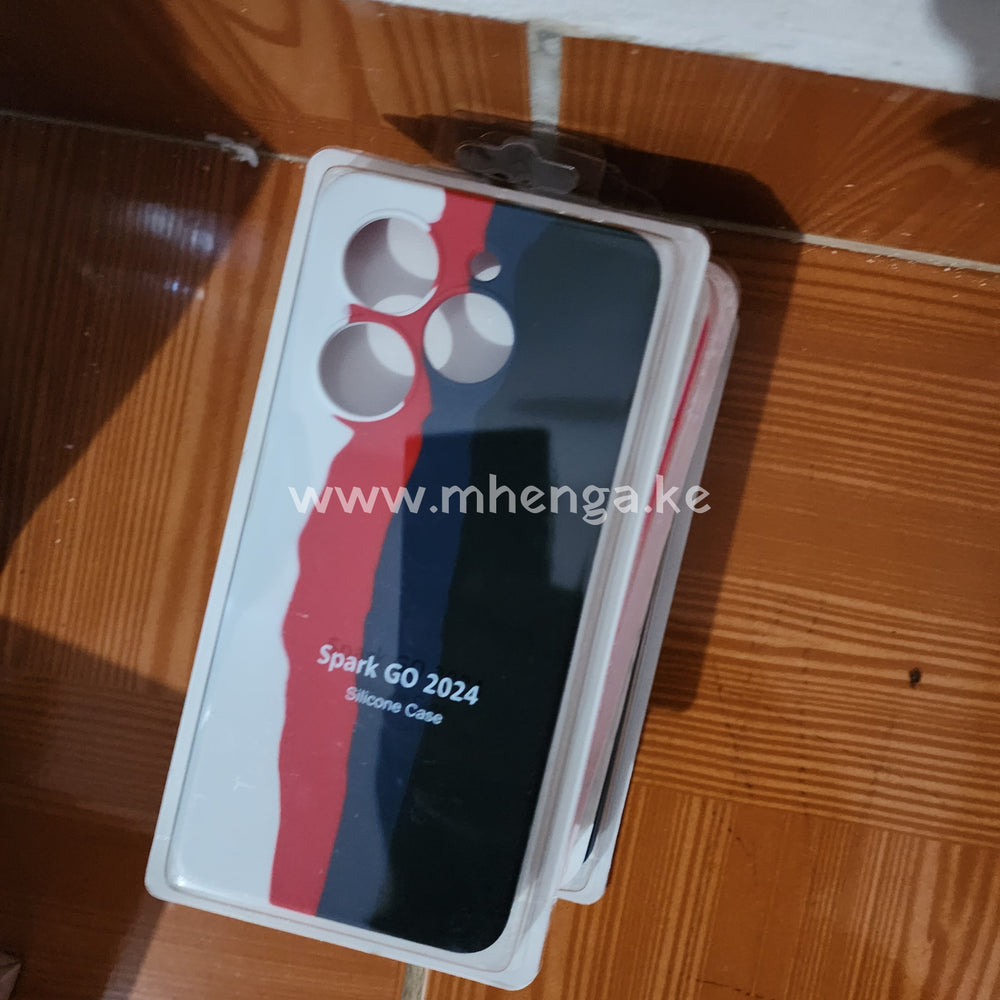 Tecno Spark Go 2024 Silicone Phone Case Stripes Rainbow Cases