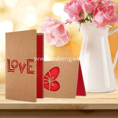 Valentine’s Day Gift Cards Greeting 6 Assorted Kraft Die Cut Designs For Anniversaries Envelopes
