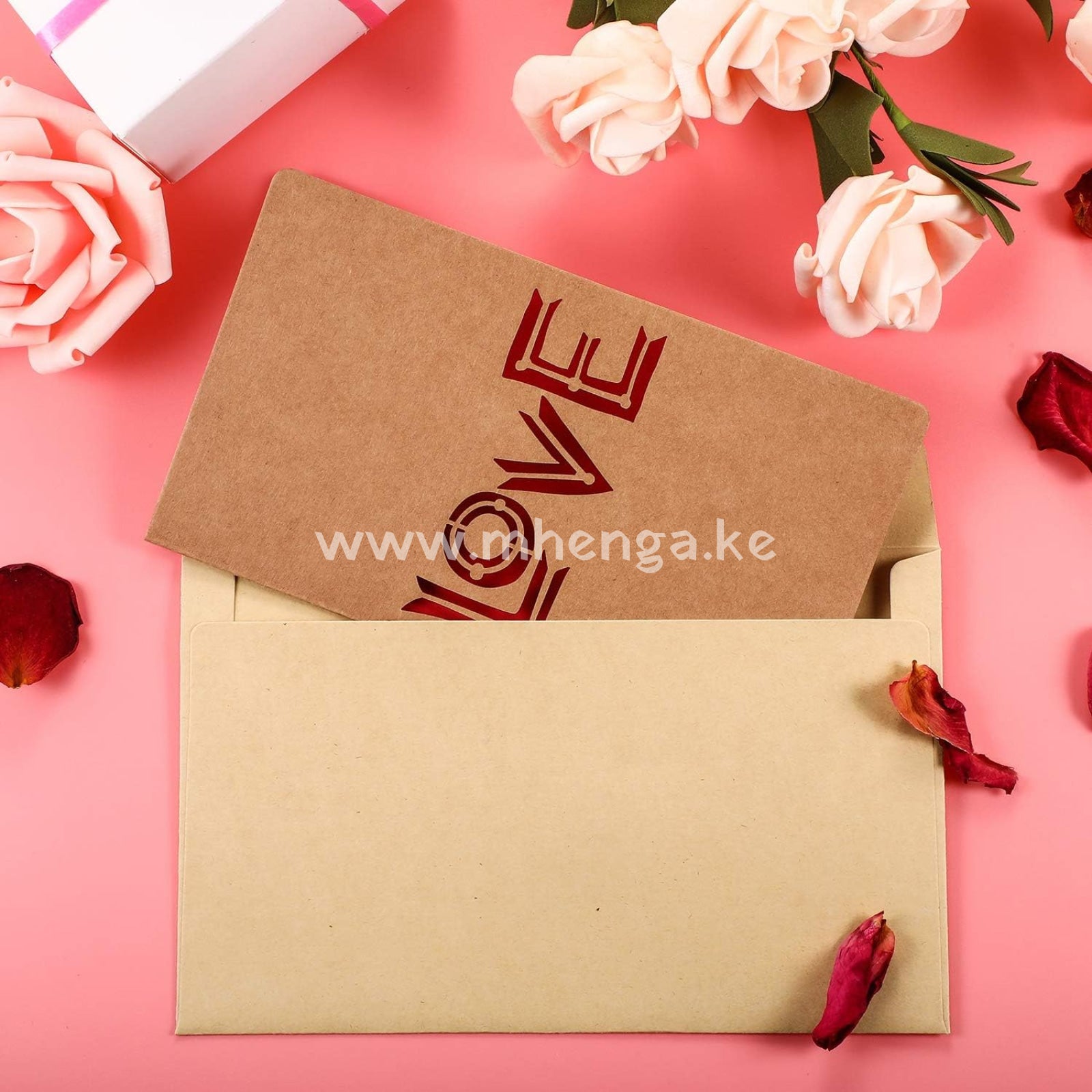 Valentine’s Day Gift Cards Greeting 6 Assorted Kraft Die Cut Designs For Anniversaries Envelopes